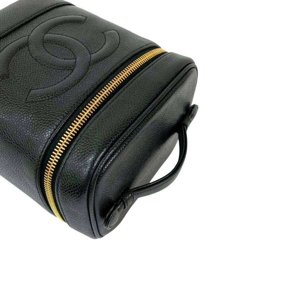 CHANEL Black Caviar Leather Logo Vanity Bag - Picture 4 of 9